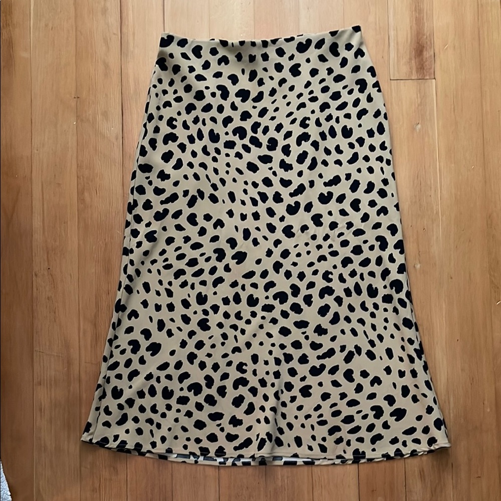 Leopard Print Midi Skirt